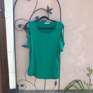 Green Cold Shoulder Top